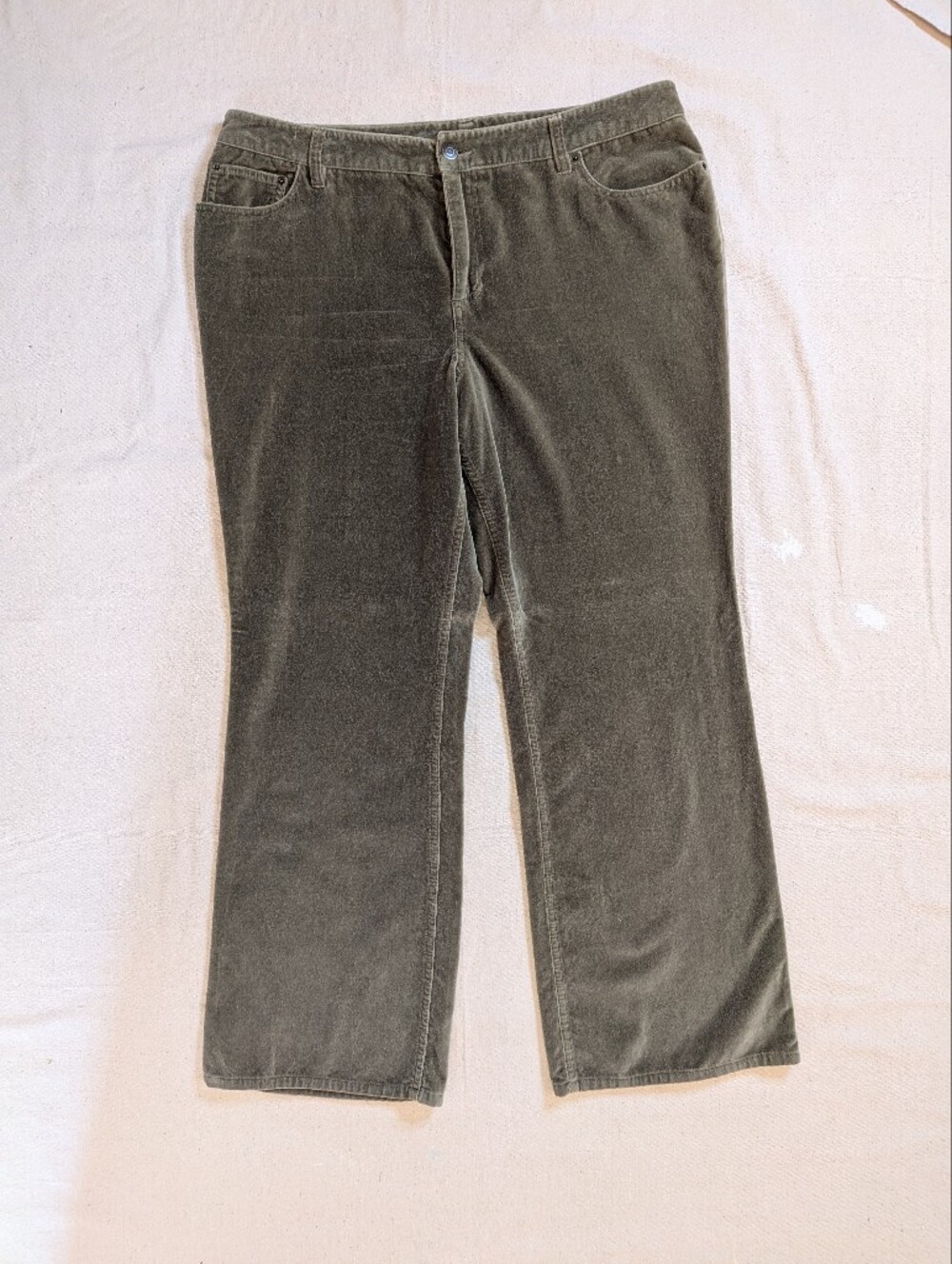 Y2K Era LOFT Olive Green Velvet Jeans-style Pants